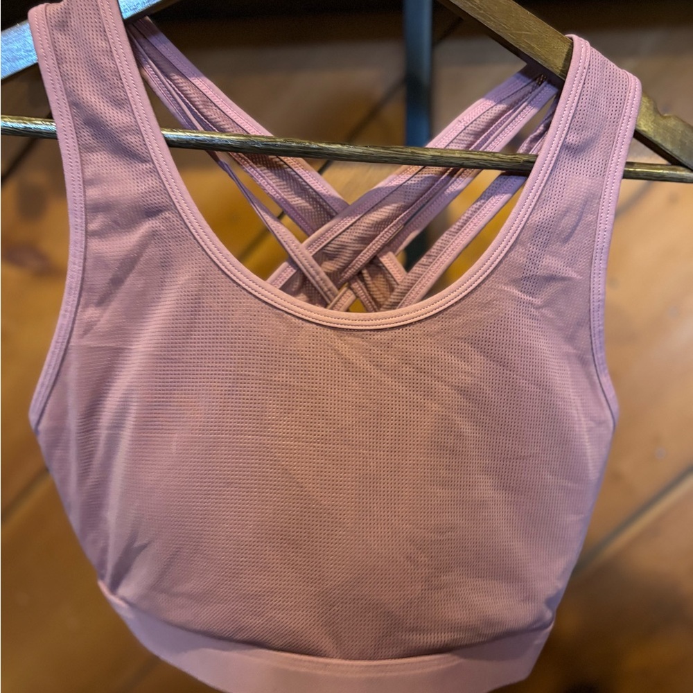 Fabletics Mauve Crisscross Sports Bra